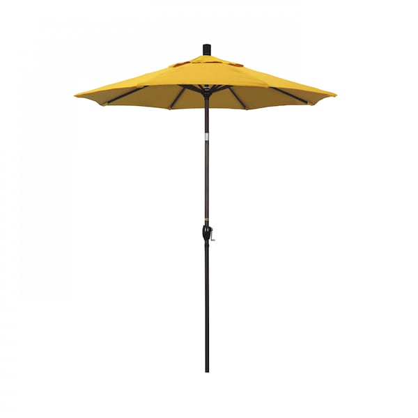 California Umbrella 6' Bronze Aluminum Market Patio Umbrella, Sunbrella Sunflower Yellow 194061338131 - main
